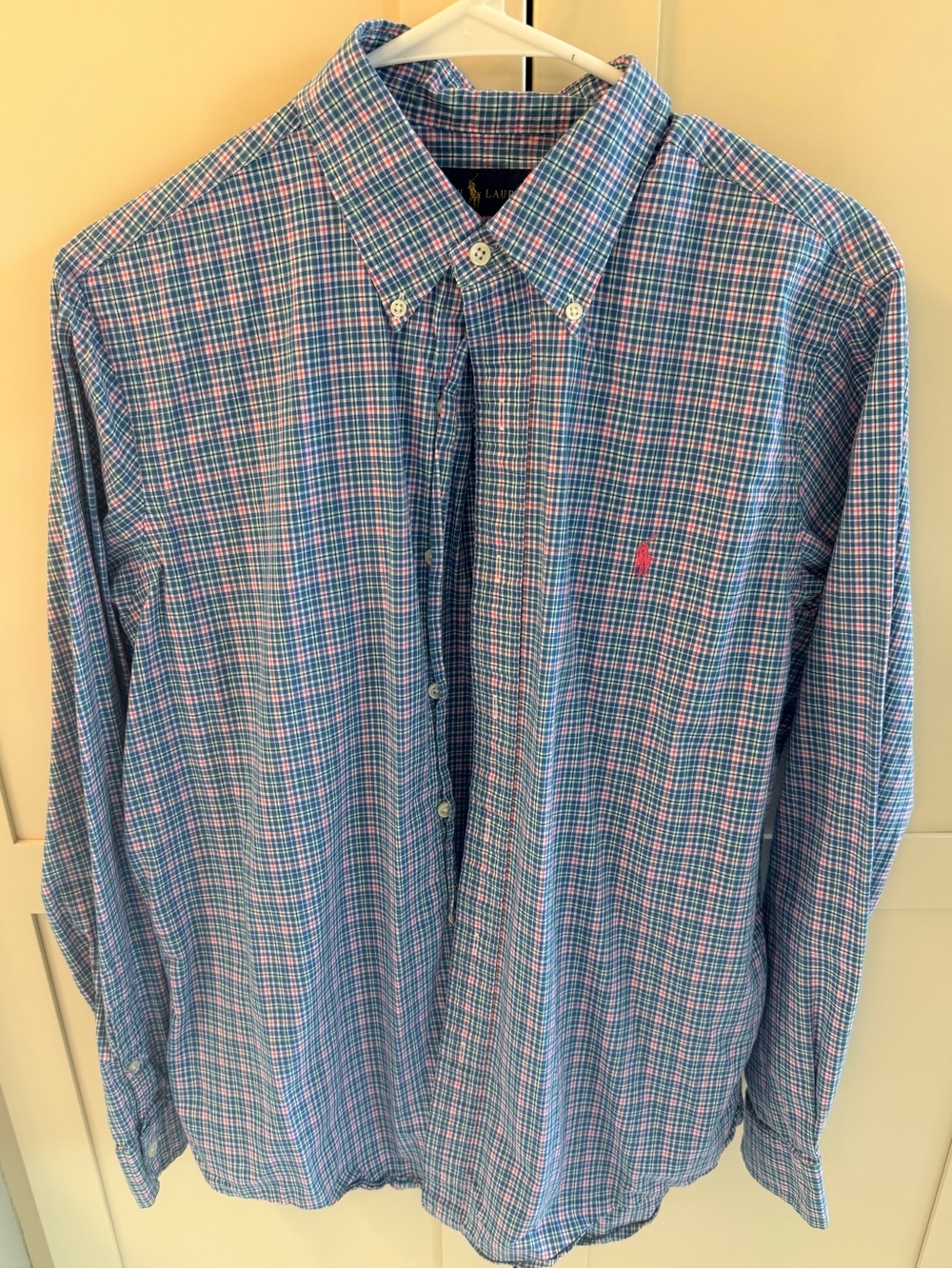 Ralph Lauren Blue & Pink Plaid Button-Down Shirt